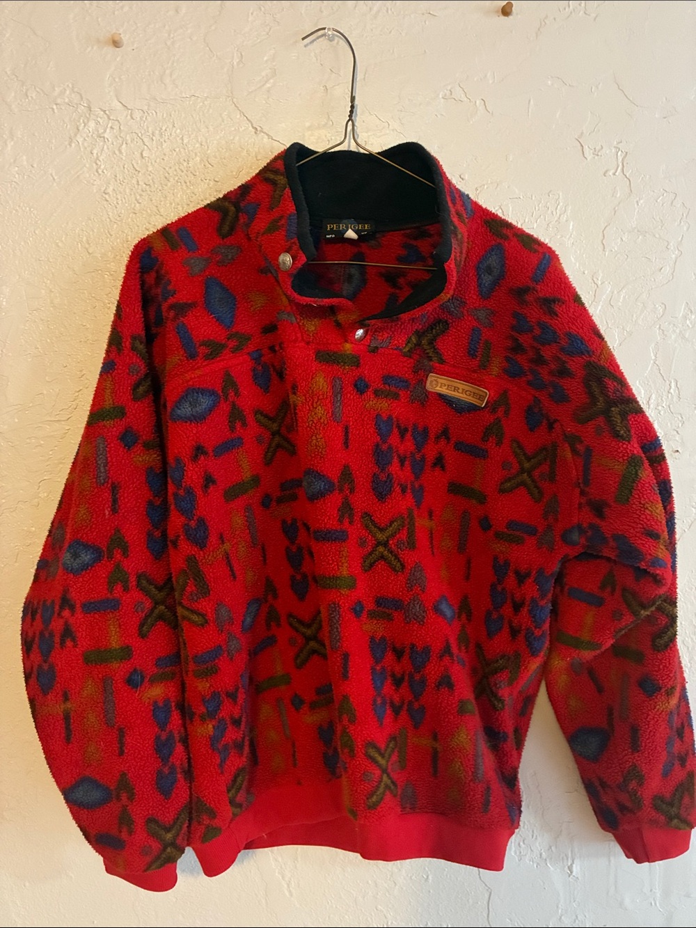 Red Patterned Pullover Sweater
